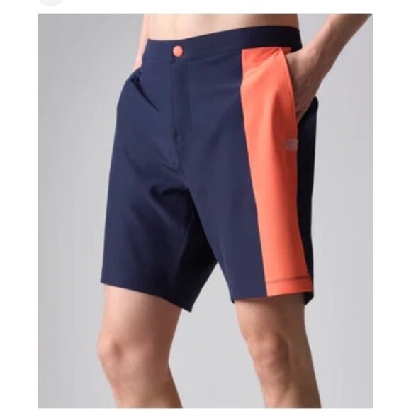 Rhone Barrier Swim Shorts Men's Large Navy Emberglow NWT Lined $10 Active Comfy - Picture 1 of 8